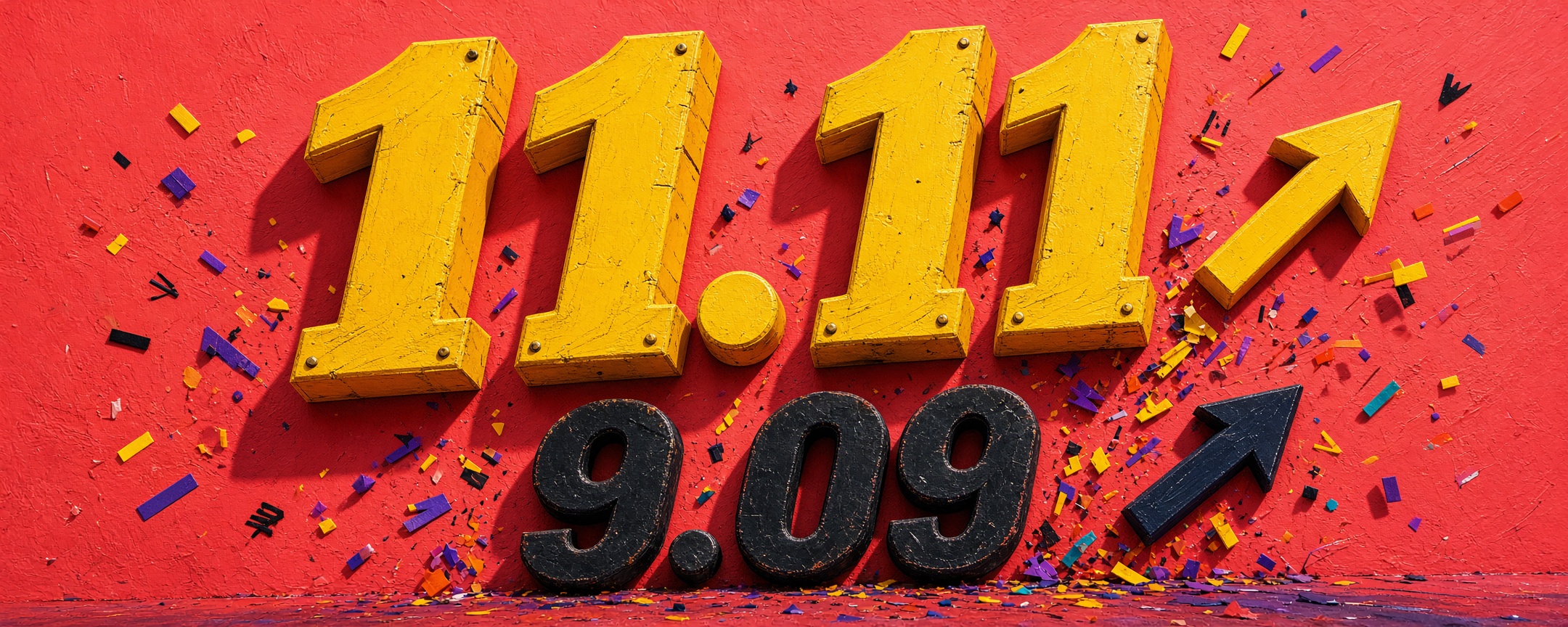 Painted numerals. The walk back reads taller than the give-back.